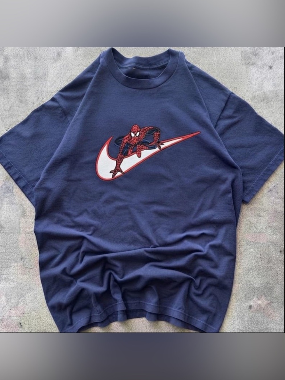 Spider Man Navy Short-Sleeve Tee with Red & White Spider Graphic